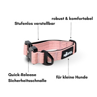 taktisches Nylon Halsband für kleine Hunde Dusty Rose
