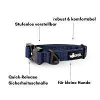 taktisches Nylon Halsband für kleine Hunde Midnight Blue