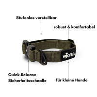 taktisches Nylon Halsband für kleine Hunde Military Olive