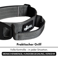 taktisches Nylon Halsband mit Griff Anthracite - ultraleicht