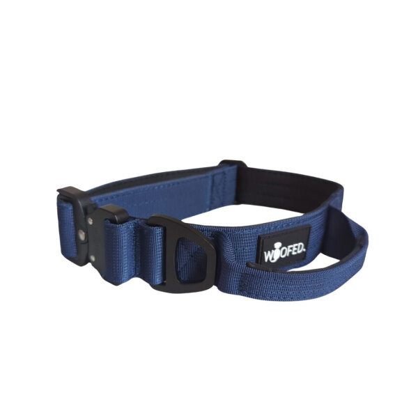Nylon Tactical Halsband mit Griff Midnight Blue - ultraleicht