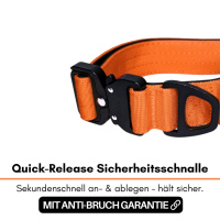 taktisches Nylon Halsband Safety Orange - ultraleicht