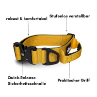 taktisches Nylon Halsband Sunset Yellow - ultraleicht