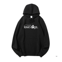 Hoodie Unisex F*** humans love dogs Schwarz