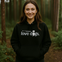 Hoodie Unisex F*** humans love dogs Schwarz