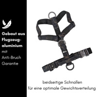 Y-Hundegeschirr 4fach-verstellbar mit Griff und Sicherheitsschnallen Black Camo - ultraleicht