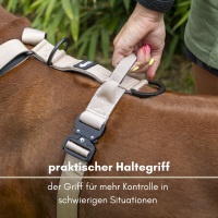 Y-Hundegeschirr 4fach-verstellbar mit Griff und Sicherheitsschnallen Desert Tan - ultraleicht