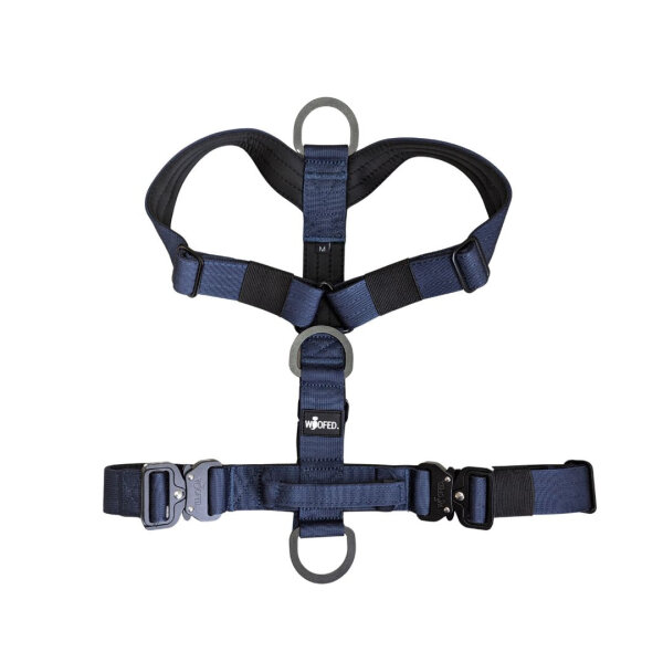 Y-Hundegeschirr 4fach-verstellbar mit Griff und Sicherheitsschnallen Midnight Blue - ultraleicht