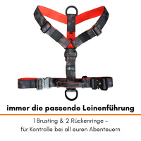 Y-Hundegeschirr 4fach-verstellbar mit Griff und Sicherheitsschnallen Signal Camo - ultraleicht