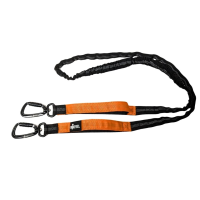 Jogging- & Wanderleine mit beidseitigem Griff, Bungee-Ruckdämpfer & Sicherheitskarabiner aus Nylon