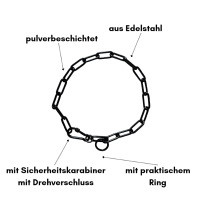 Woofchain Kettenhalsband aus Edelstahl Black