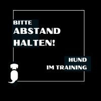 T-Shirt Abstand halten, Hund im Training