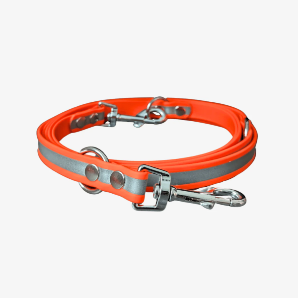 Biothane Reflective Führleine verstellbar - 3m / Gun