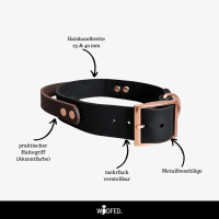 Leder Halsband mit Griff verstellbar - 40mm / 3XL 55-63cm