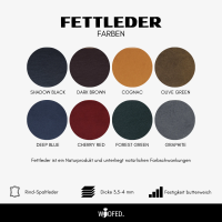 Leder Führleine mit fester Handschlaufe - 2,5m / 20mm