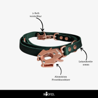 Leder Tactical Führleine verstellbar - 2,5m / Silber