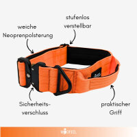 Nylon Tactical Halsband Safety Orange - L 50-65cm