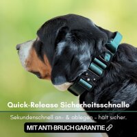 Nylon Tactical Halsband mit Griff Dark Green - ultraleicht - L 50-65cm | 5cm