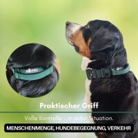 Nylon Tactical Halsband mit Griff Dark Green - ultraleicht - L 50-65cm | 5cm