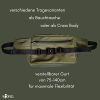 Multifunktionale Gassitasche - 2 in 1 Bauchtasche & Schultertasche Olive