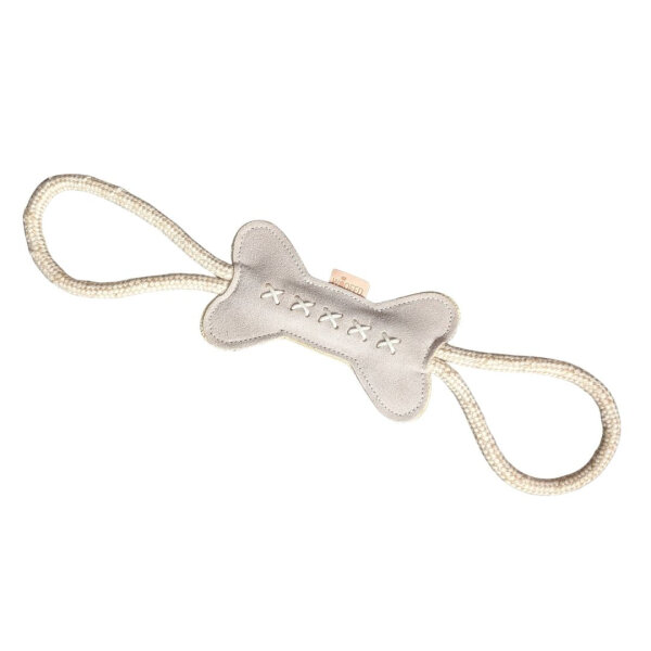 nachhaltiges Hundespielzeug Knochen Kurt mit Seil