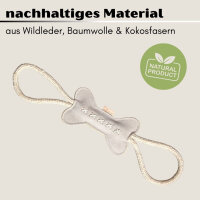 nachhaltiges Hundespielzeug Knochen Kurt mit Seil