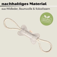 nachhaltiges Hundespielzeug Knochen Kurt mit Seil