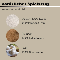 nachhaltiges Hundespielzeug Knochen Kurt mit Seil