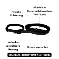 Nylon Retrieverleine verstellbar Deep Black