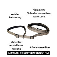 Nylon Retrieverleine verstellbar Desert Tan