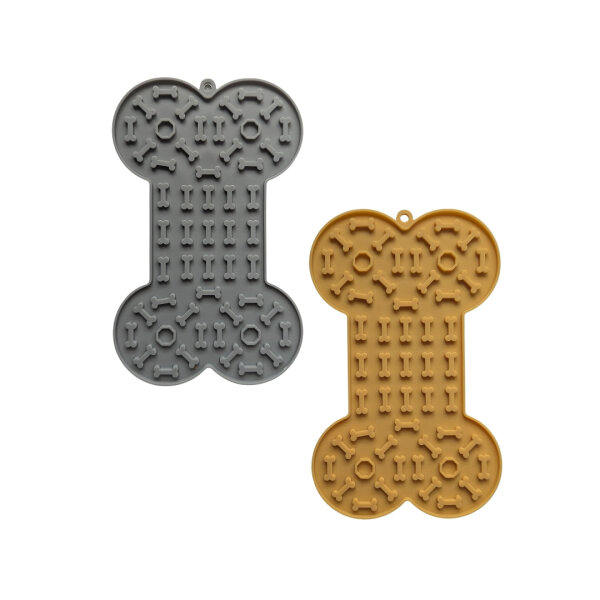 Schleckmatte mit Spachtel Knochen