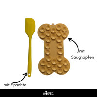 Schleckmatte mit Spachtel Knochen
