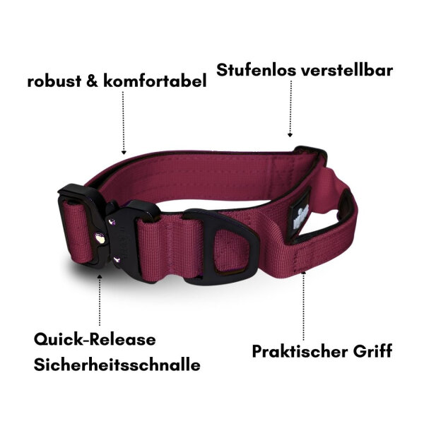 Nylon Tactical Halsband Bordeaux - ultraleicht