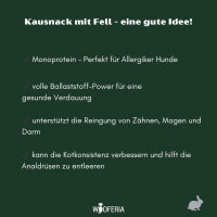 Kaninchenhaut Stangen mit Fell