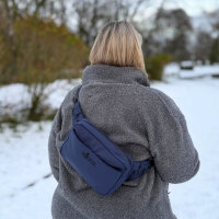 Multifunktionale Gassitasche - 2 in 1 Bauchtasche & Schultertasche Mignight Blue