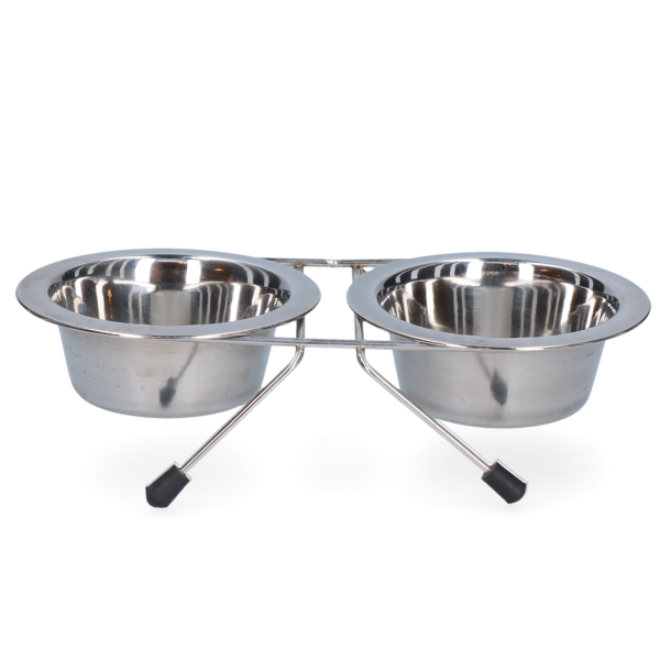 Speise- und Trinkschale Edelstahl mit Ständer