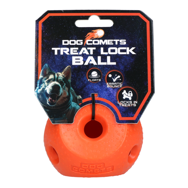 Dog Comets Treat Lock Ball Orange