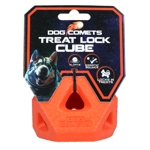 Dog Comets Treat Lock Cube Orange