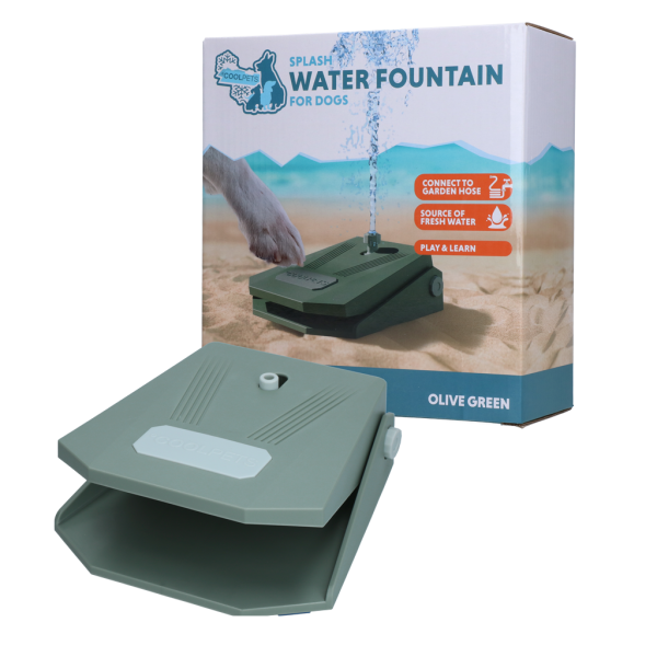 Coolpets Splash Water Fountain Olivgrün