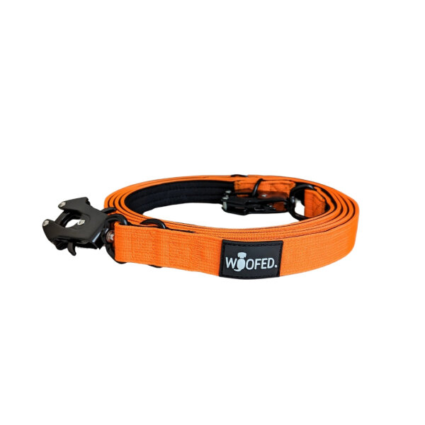 Nylon Tactical Führleine Safety Orange - Leine 2.5m 3-fach verstellbar