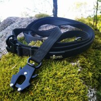 Nylon Tactical Führleine Deep Black - Leine 2.5m 3-fach verstellbar mit integriertem Griff