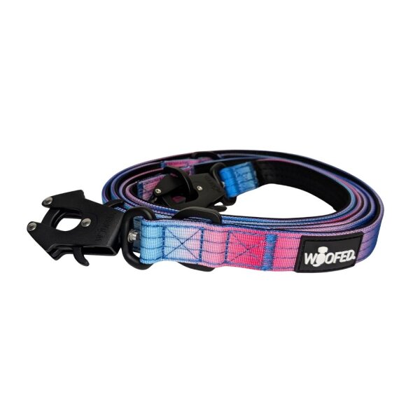 Nylon Tactical Führleine Pink Blue Sky - Leine 2.5m 3-fach verstellbar