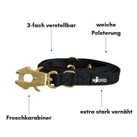 Nylon Tactical Führleine Black Gold - Leine 2.5m 3-fach verstellbar