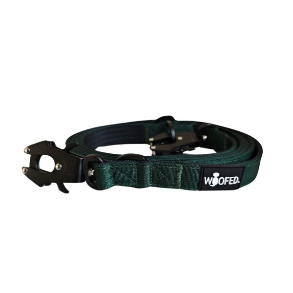 Nylon Tactical Führleine Dark Green - Leine 2.5m 3-fach verstellbar mit integriertem Griff