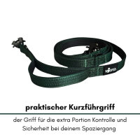 Nylon Tactical Führleine Dark Green - Leine 2.5m 3-fach verstellbar mit integriertem Griff
