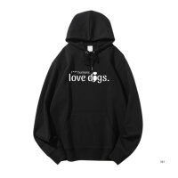 Hoodie Unisex F*** humans love dogs Schwarz - S