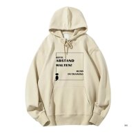 Hoodie Unisex Abstand halten Beige - XL