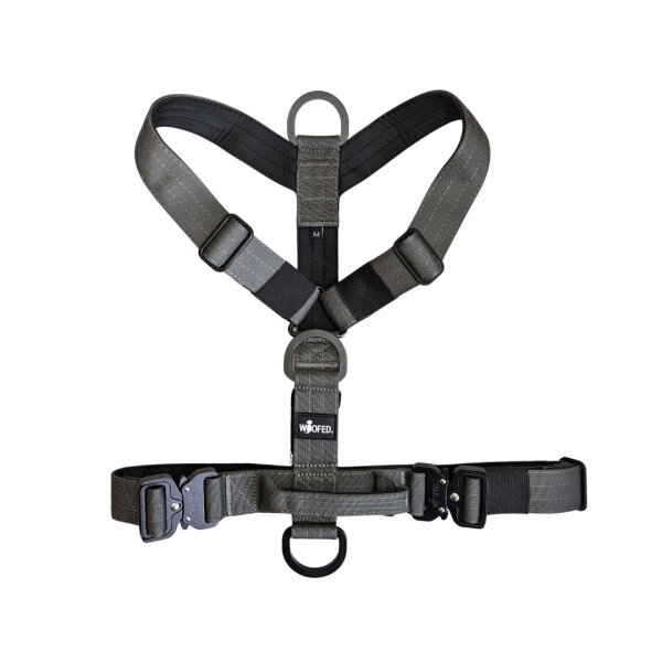 Y-Hundegeschirr 4fach-verstellbar mit Griff und Sicherheitsschnallen Anthracite - ultraleicht - XL