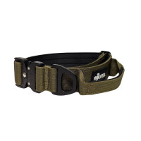 taktisches Nylon Halsband mit Griff Military Olive - ultraleicht - S 32-42cm | 4cm