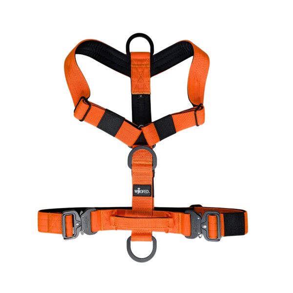 Y-Hundegeschirr 4fach-verstellbar mit Griff und Sicherheitsschnallen Safety Orange - ultraleicht - L